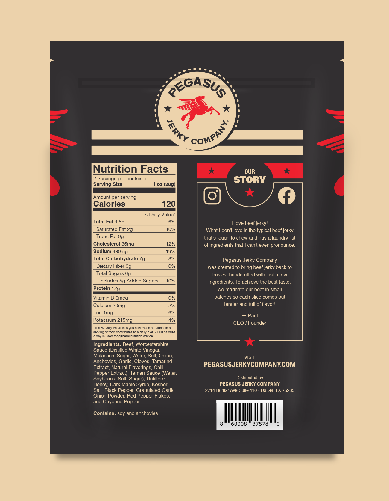 Texas Pepper Beef Jerky 4oz Monthly Subscription